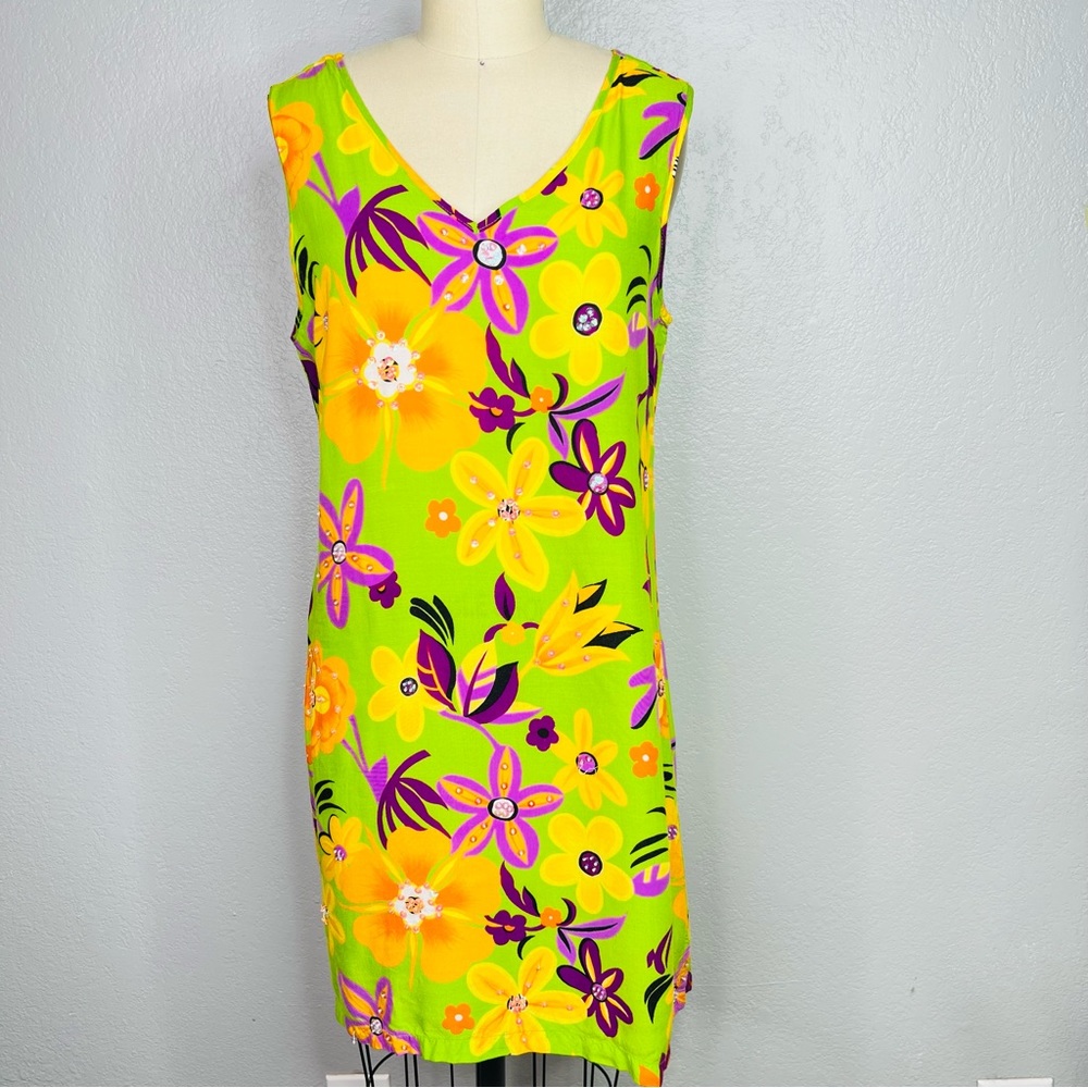 Vintage Y2K beach mini dress cover up size small